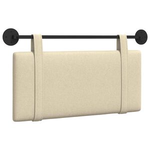 vidaXL Табла за легло висяща Крем Текстил