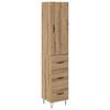 vidaXL Висок шкаф Дъб 34,5 x 34 x 90 см Инженерно дърво