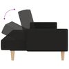 vidaXL 2-местен разтегателен диван с табуретка, черен, текстил