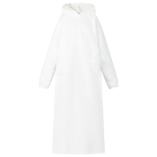 vidaXL Одеяло с качулка Бяло l Флийс и фланел