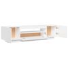vidaXL ТВ шкаф с LED осветление, бял, 160x35x40 см