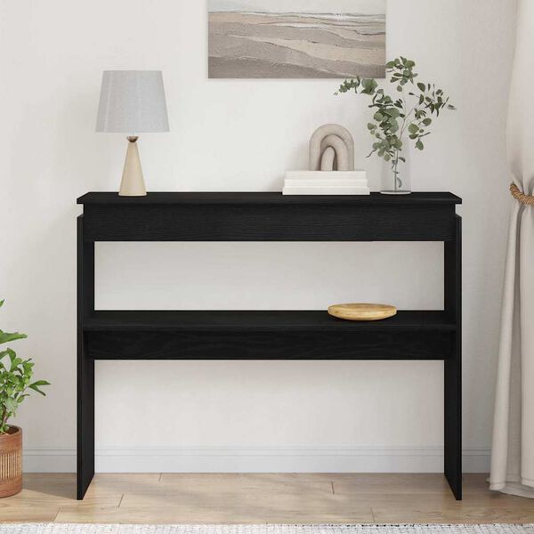 vidaXL Конзолна маса Черния дъб 80 x 30 x 102 см Инженерно дърво