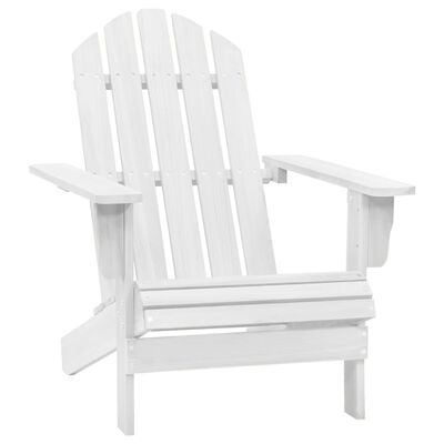 vidaXL Градински стол, дърво, бял