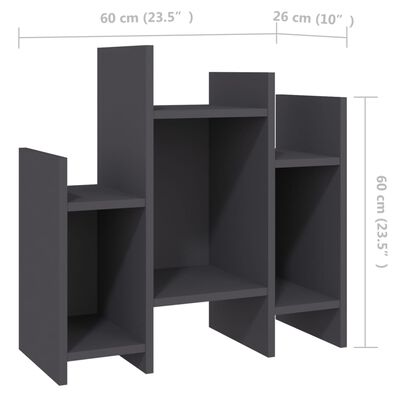 vidaXL Страничен шкаф, сив, 60x26x60 см, ПДЧ