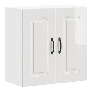 vidaXL Кухненски стенен шкаф, Kalmar, бял гланц, инженерно дърво