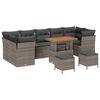 vidaXL Градински Софа Комплект с възглавница със съхранение 10 pcs Сив