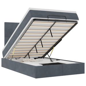 vidaXL Османска легло с матраци и LED, тъмносиво, 120x200 см, кадифе