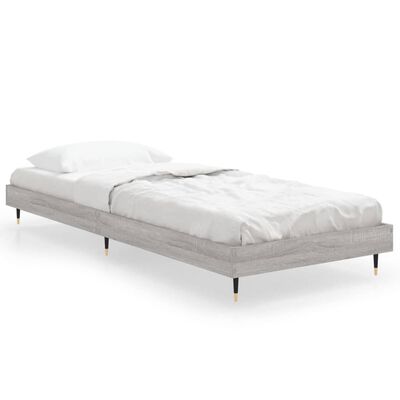 vidaXL Рамка за легло, сив сонома, 75x190 см, инженерно дърво