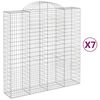 vidaXL Габионни кошници арка 7 бр 200x50x200/220 см поцинковано желязо
