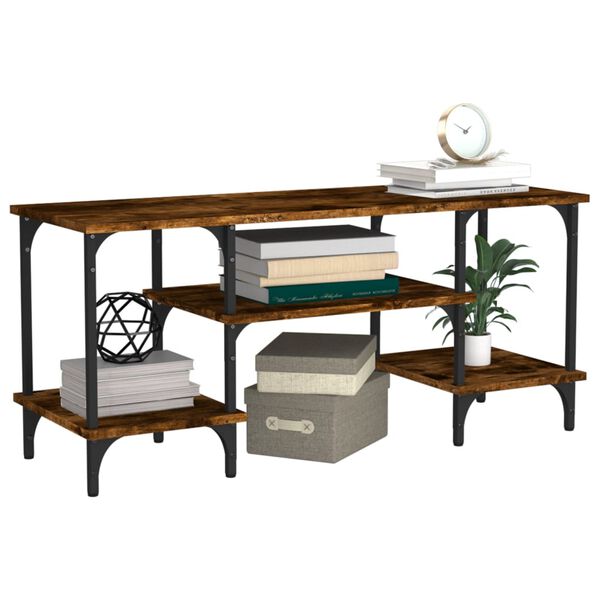 vidaXL ТВ шкаф, опушен дъб, 102x35x45,5 см, инженерно дърво