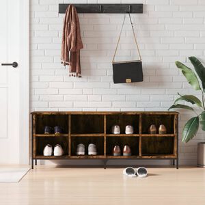 vidaXL Шкаф за обувки, опушен дъб, 131x35x50 см, инженерно дърво