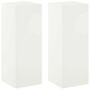 vidaXL Стойка за растения 2 pcs Бяло 30 x 30 x 80 cm Стомана