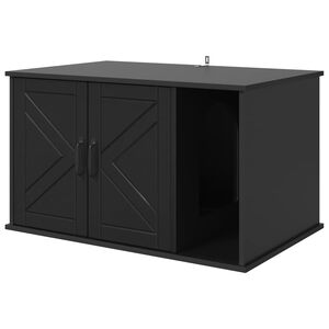 vidaXL Къща за котки Черно 85 x 55 x 50,5 см Инженерна дървесина