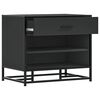 vidaXL Пейка за обувки, черна, 60x40x53,5 см, инженерно дърво и метал