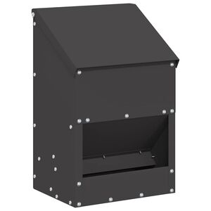 vidaXL Кокошарник Черно 21 x 16 x 33 см 3 кг Студено валцована стомана