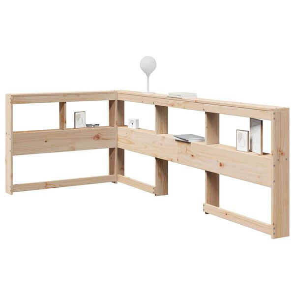 vidaXL Табла за книги с L-образна, 75 см, масивно дърво бор