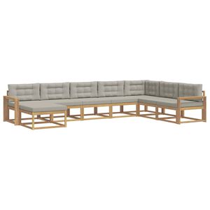 vidaXL Комплект дивани за открито 8 pcs Бяло и светлосиво
