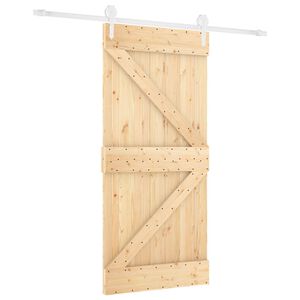 vidaXL Преплъзваща се врата Естествено и бяло 90 x 210 cm