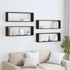 vidaXL Стенни кубични рафтове 4 бр черни 80x15x26,5 см инженерно дърво