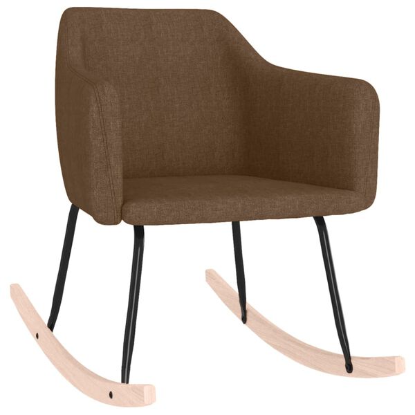 vidaXL Люлеещ се стол, кафяв, текстил