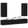 vidaXL Комплект ТВ шкафове от 5 части, черен, инженерно дърво