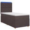 vidaXL Континентално легло с матрак Тъмен кафяв 80 x 200 cm Текстил
