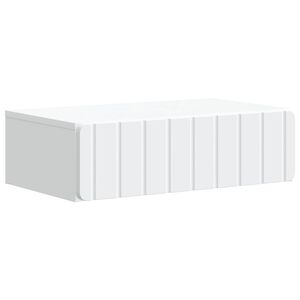 vidaXL Стенен страничен масичка Бяло 59 x 34,5 x 17 см