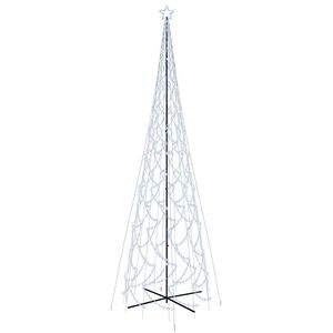 vidaXL Коледна елха конус, студено бяло, 3000 LED, 230x800 см