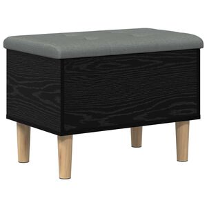 vidaXL Складова пейка с възглавница Черен дъб 62 x 42 x 46 см