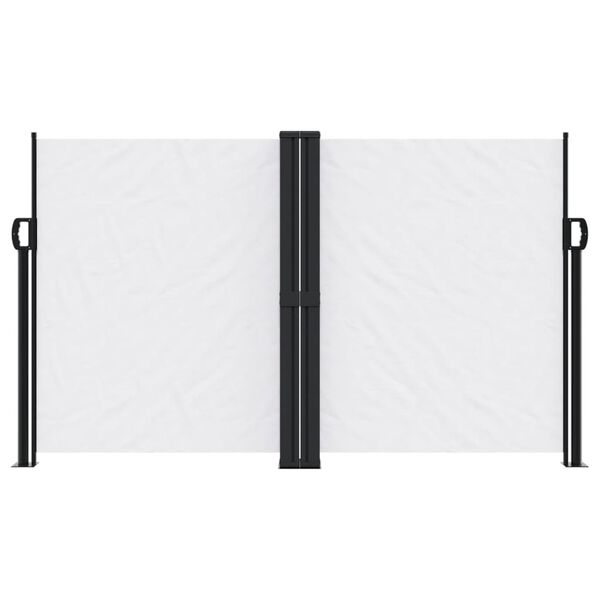 vidaXL Прибираща се странична тента, бяла, 140x600 см