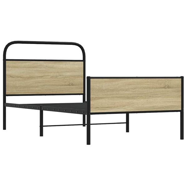 vidaXL Рамка за легло без матрак 90x200 см дъб сонома инженерно дърво