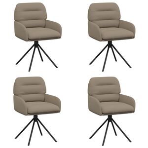 vidaXL Въртящи се трапезни столове 4 pcs Изкуствена Капучино