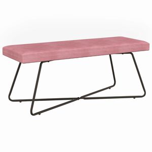 vidaXL Пейка Едноцветен Розово 110 x 40 x 45 cm Кадифе