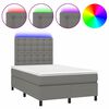 vidaXL Боксспринг легло с матрак и LED, тъмносиво, 120x200 см, плат