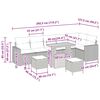 vidaXL Градински Софа Комплект 11 pcs Черен и кремав полиратан