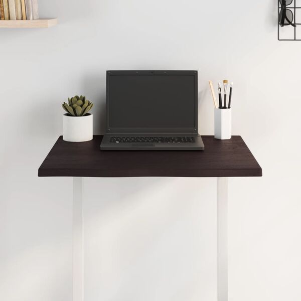 vidaXL Плот за маса тъмнокафяв 60x40x2 см обработен масивен дъб