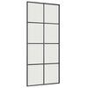 vidaXL Плъзгаща се врата с обков черна 90x205 см ESG стъкло