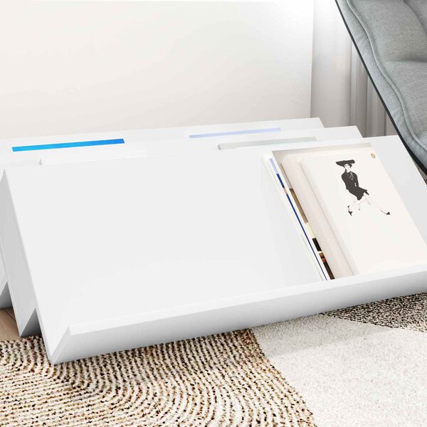 vidaXL Етажерка за списания Бяло 90 x 53 x 28,5 см Инженерно дърво