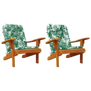 vidaXL Възглавница за стол Флорален 2 pcs Зелен 58 x 77 x 4.5 см