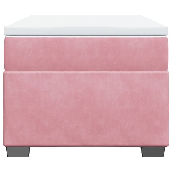 vidaXL Боксспринг легло с матрак, розова, 90x190 см, кадифе