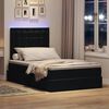 vidaXL Легло с място за съхранение и LED Черно 120 x 190 cm Кадифе