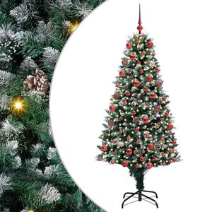 vidaXL С изкуствено коледно дърво с 300 LED светодиода Зелен 180 cm