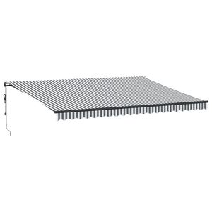 vidaXL Автоматично прибираща се тента с LED антрацит и бял 500x350 см