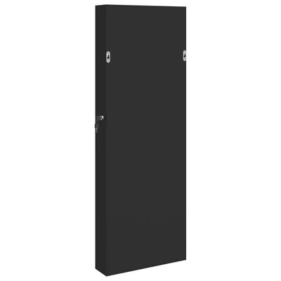 vidaXL Огледален шкаф за бижута, стенен монтаж, черен, 37,5x10x106 см