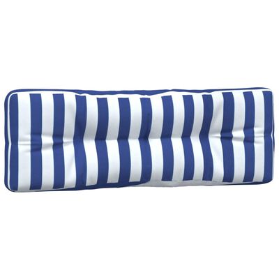 vidaXL Палетни възглавници, 3 бр, синьо-бели ивици, текстил