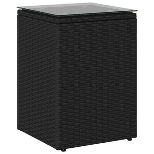 vidaXL Странична маса Черно 35 x 35 x 50 см полиратан