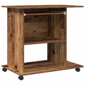vidaXL Компютърно бюро от старо дърво 80x50x75 cm Инженерна дървесина