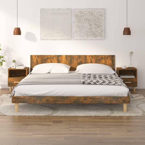 vidaXL Нощни шкафчета, 2 бр, опушен дъб, 40x35x47 см