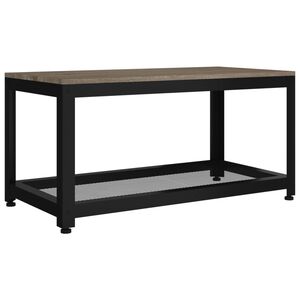 vidaXL Маса за кафе, тъмносиво и черно, 90x45x45 см, МДФ и желязо