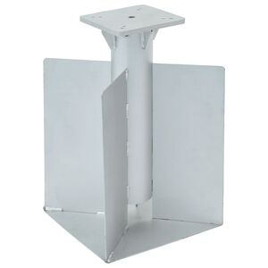 vidaXL Стойка за чадър за вграждане сребриста 27,5x27,5x45 см стомана